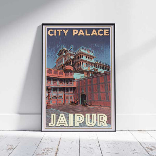 Jaipur Poster City Palace par Alecse | Impression murale de la galerie de l'Inde par Alecse