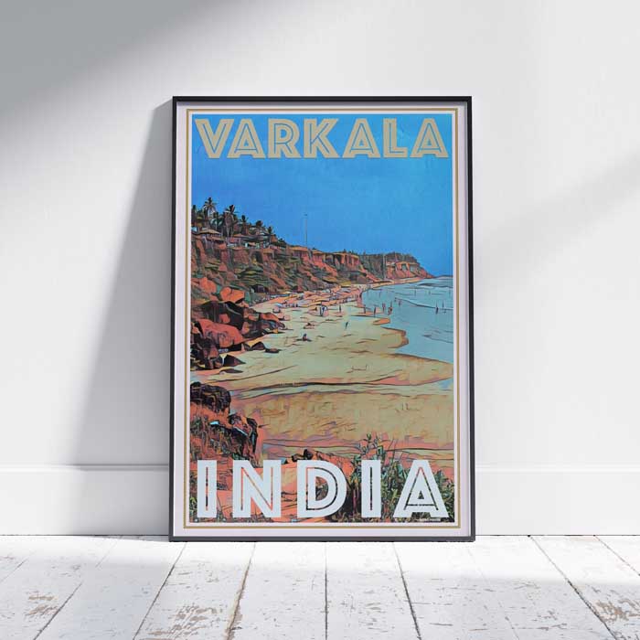 Varkala Beach Poster, Kerala Vintage Travel Poster by Alecse