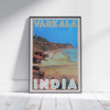 Affiche de plage de Varkala, affiche de voyage vintage du Kerala par Alecse