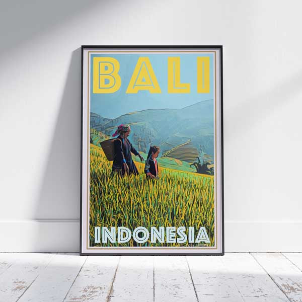 Bali poster Paddy Fields by Alecse | Indonesia Travel Poster