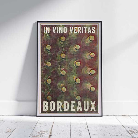 Vintage poster In Vino Veritas Bottles - Retro Poster Bordeaux by Alecse