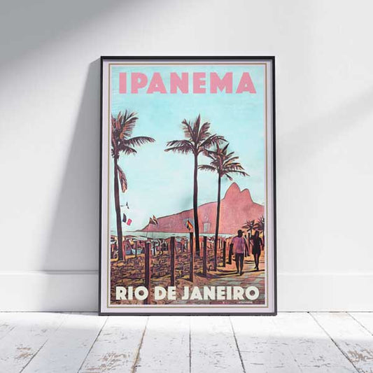 Affiche de la plage d'Ipanema Rio de Janeiro | « Affiche de voyage au Brésil » par Alecse
