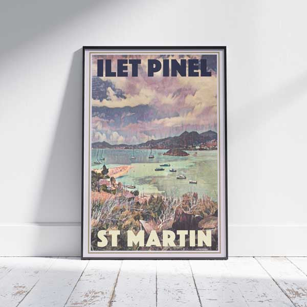 Affiche Saint Martin Îlot Pinel | Affiche antillaise des Antilles françaises