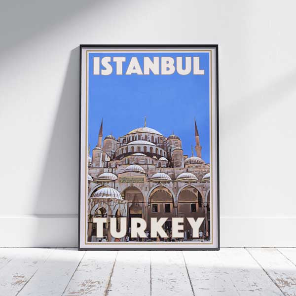Hagia Sofia poster Istanbul Blue by Alecse | Turkey Travel Poster