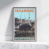 Istanbul poster Bosphorus | Turkey Travel Poster by Alecse