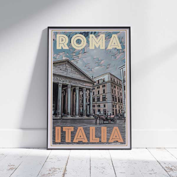 Affiche Roma Panthéon | « Affiche de voyage en Italie » par Alecse