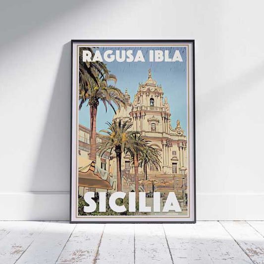 Affiche Ragusa Ibla Église | Affiche classique de Sicile Italie par Alecse