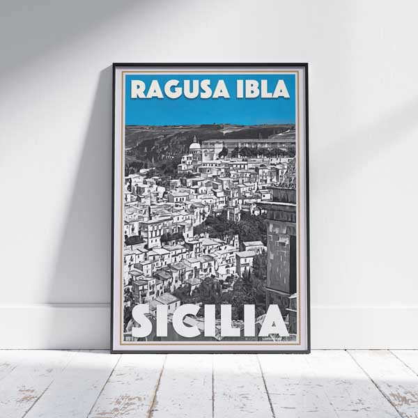 Ragusa Ibla Vintage poster | Retro Art Print of Sicily Italy by Alecse