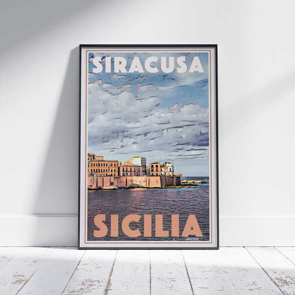 Affiche Syracuse Seafront par Alecse | Affiche de voyage Italie Sicile