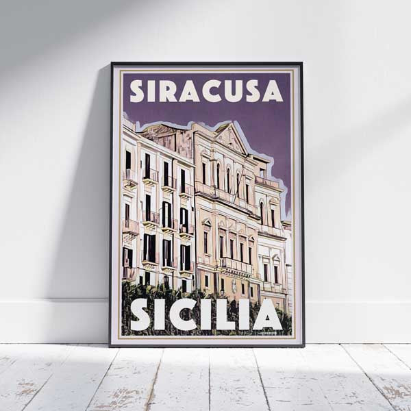 Affiche Syracuse Violet | Affiche classique de la Sicile par Alecse