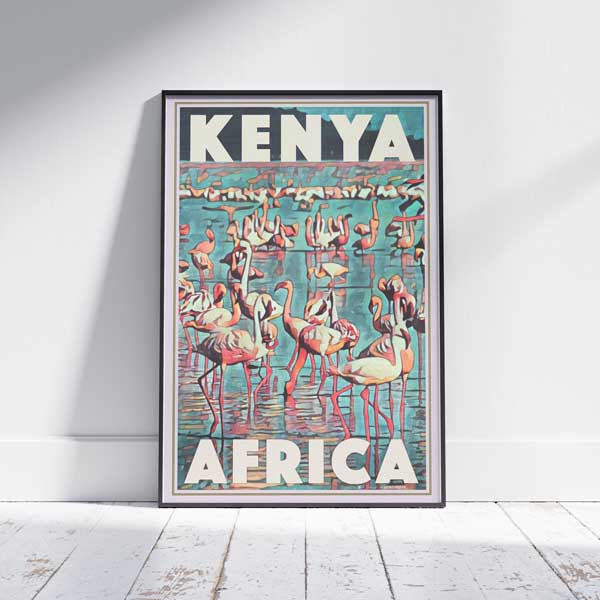 Flamingos poster | Kenya Gallery Wall Print with Flamingos by Alecse