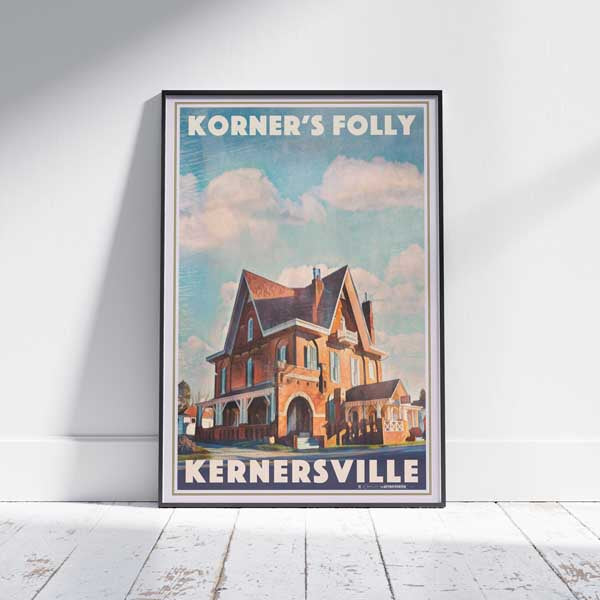 Korner's Folly Kernersville poster by Alecse depicting the historic and eclectic landmark
