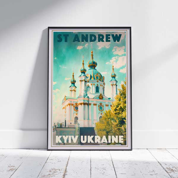 Affiche de Kyiv St Andrew | « Affiche de voyage vintage de l'Ukraine » par Alecse