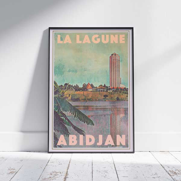Affiche Abidjan Laguna | Affiche de voyage vintage de Côte d'Ivoire par Alecse