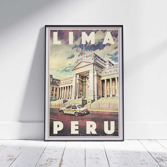 Lima Poster Justicia, Pérou Affiche de voyage vintage par Alecse