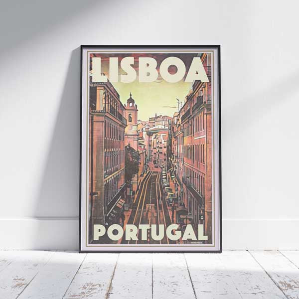 Lisbon Poster Lisboa Street | Portugal Vintage Travel Poster by Alecse