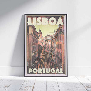 Lisbon Poster Lisboa Street | Portugal Vintage Travel Poster by Alecse