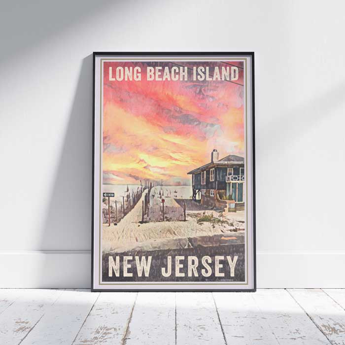 PÓSTER DE LA ISLA DE LONG BEACH PUESTA DEL SOL