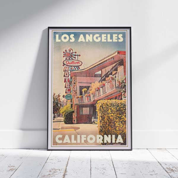 Los Angeles Poster Motel | Los Angeles Travel Poster of California by Alecse