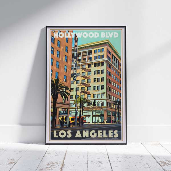 Hollywood Boulevard Poster | California Travel Poster by Alecse