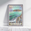 Limited edition 'Maracas Bay Trinidad' poster by Alecse, featuring the serene Caribbean coastline