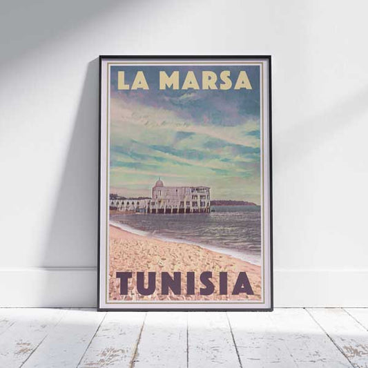 La Marsa Tunis Print | Tunisia Travel Poster of La Marsa Beach by Alecse