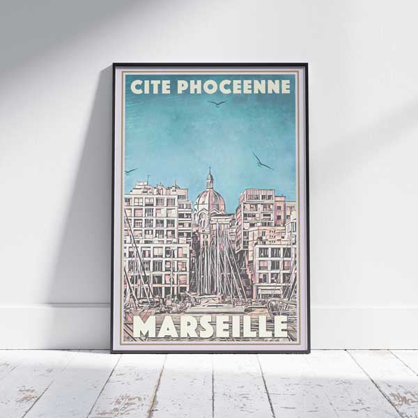 Affiche de Marseille Cité Phocéenne, France Affiche de voyage vintage par Alecse