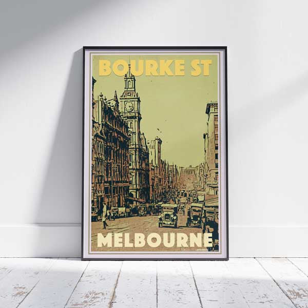 Melbourne Poster Bourke Street by Alecse | Australia Travel Poster
