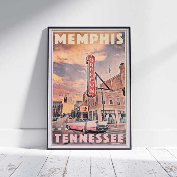 Affiche Memphis Hommage à Elvis | Affiche de voyage américaine du Tennessee par Alecse