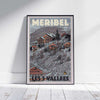 Meribel Poster 3 Vallées | Classic French Alps Vintage Poster by Alecse