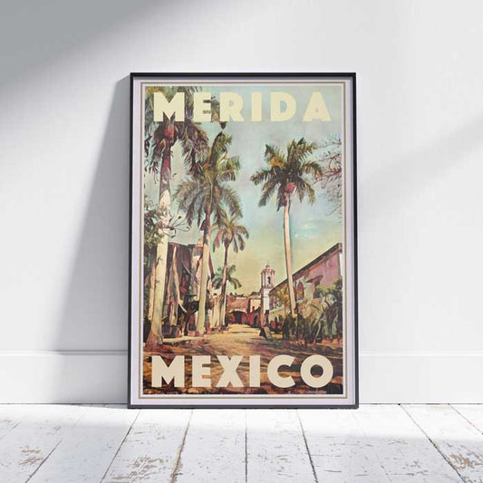 Affiche Merida Hacienda Santa Cruz, Mexique Affiche de voyage vintage par Alecse