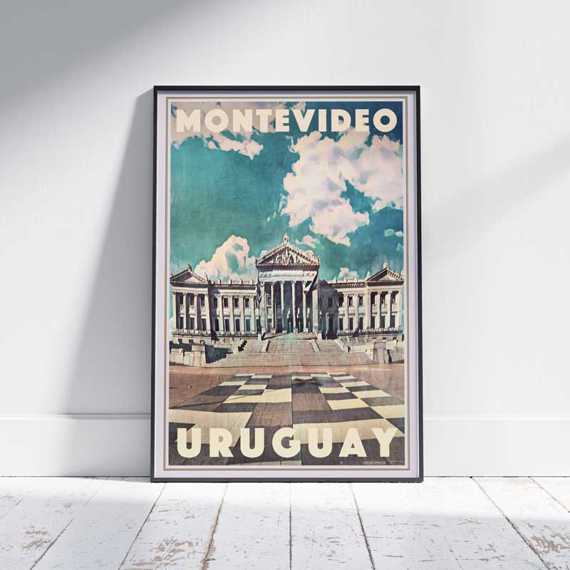 Montevideo Poster Democracy, Uruguay Vintage Travel Poster by Alecse