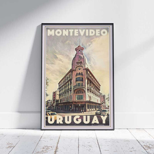 Montevideo Poster Perspective, Uruguay Vintage Travel Poster by Alecse