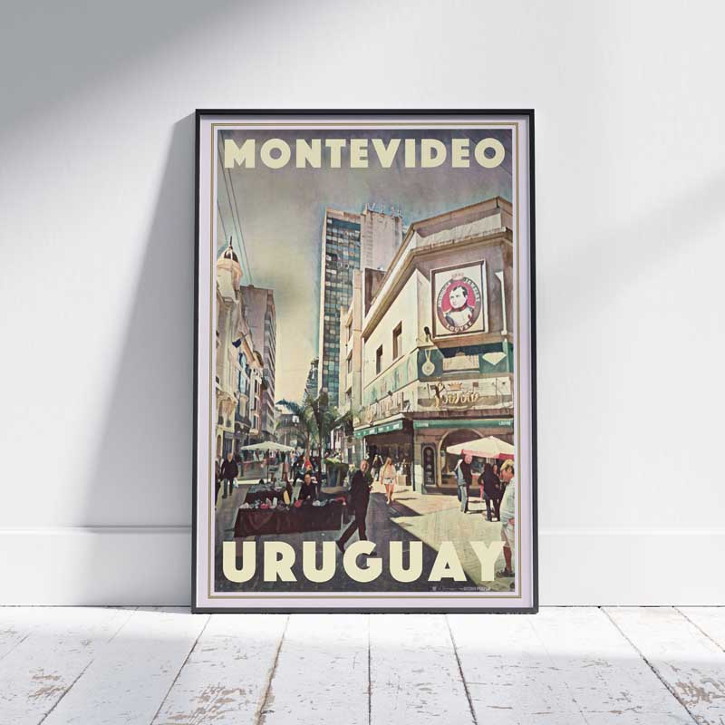 Montevideo Poster, Uruguay Vintage Travel Poster by Alecse