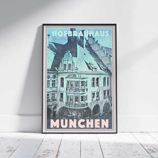 Affiche Munchen Hofbrauhaus | Affiche de voyage vintage de l'Allemagne