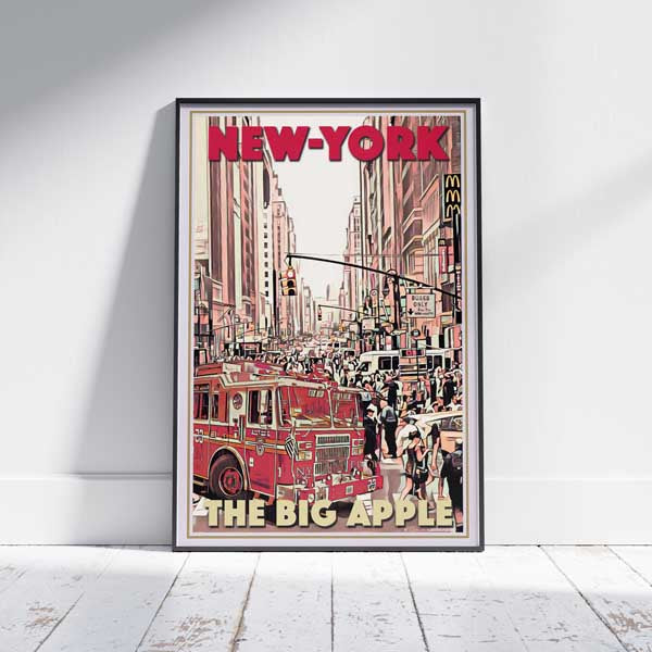 Camion de pompiers affiche de New York | Affiche de voyage à New York par Alecse