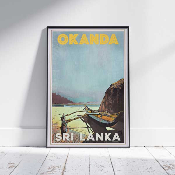 Sri Lanka poster Okanda Fishing Boat | Ceylon Vintage Travel Poster by Alecse