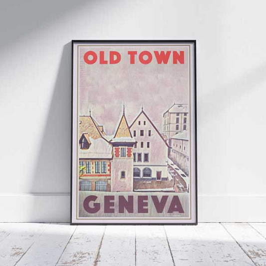 Geneva Poster Tram | Switzerland Travel Poster of Geneve by Alecse