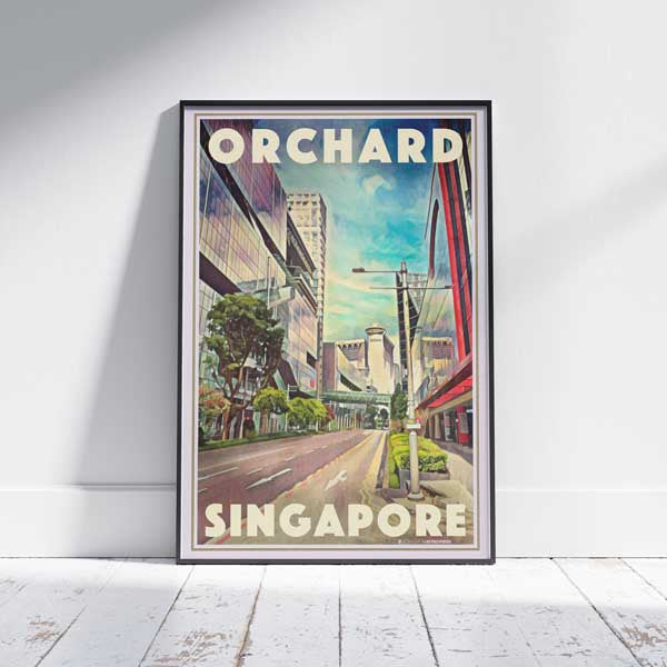 Singapore poster Emerald hill | Singapore Travel Poster by Alecse