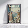 Palermo Poster Sun | Italy Travel Poster of Sicily by Alecse
