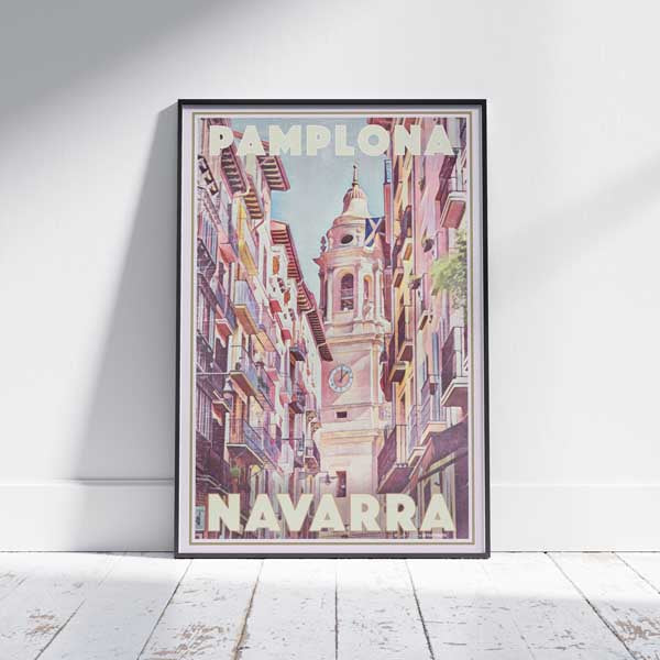 Pamplona Poster by Alecse, Spain Vintage Travel Poster