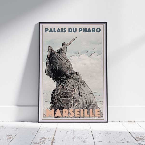Marseille poster Pharo | France Retro Poster of Marseille by Alecse