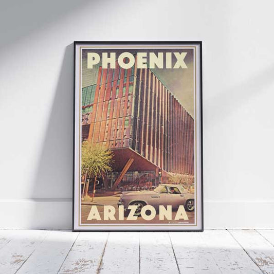 Vintage Phoenix University Poster Framed - Classic Arizona Architecture Art