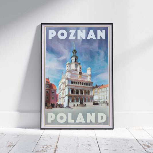 Impression d'art de l'hôtel de ville de Poznan | Affiche de Voyage Vintage Poznan Pologne par Alecse