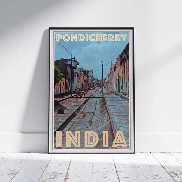 Affiche de voyage « Canal de Pondichéry » en édition limitée par Alecse