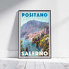 Affiche Positano Salerne | Affiche de voyage en Italie de la Campanie par Alecse