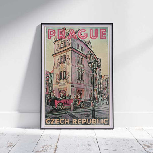 Prague Poster Old Car | Czechia Gallery Wall Print of Bohemia by Alecse