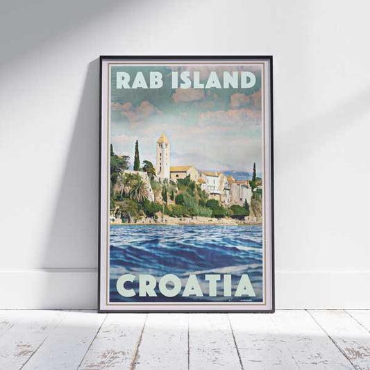 Impression de l'île de Rab | Affiche de voyage en Croatie de Rab | Édition limitée par Alecse