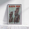 Easter island Poster Rapa Nui Moais | Classic Chile Gallery Wall Print by Alecse