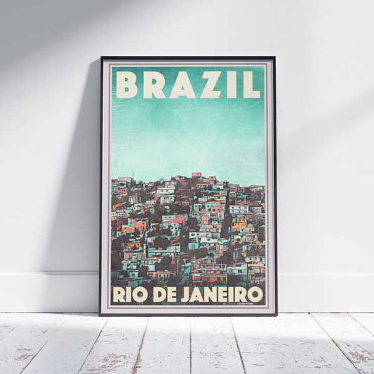 Affiche Rio de Janeiro 'Favela' par Alecse | Affiche de voyage au Brésil